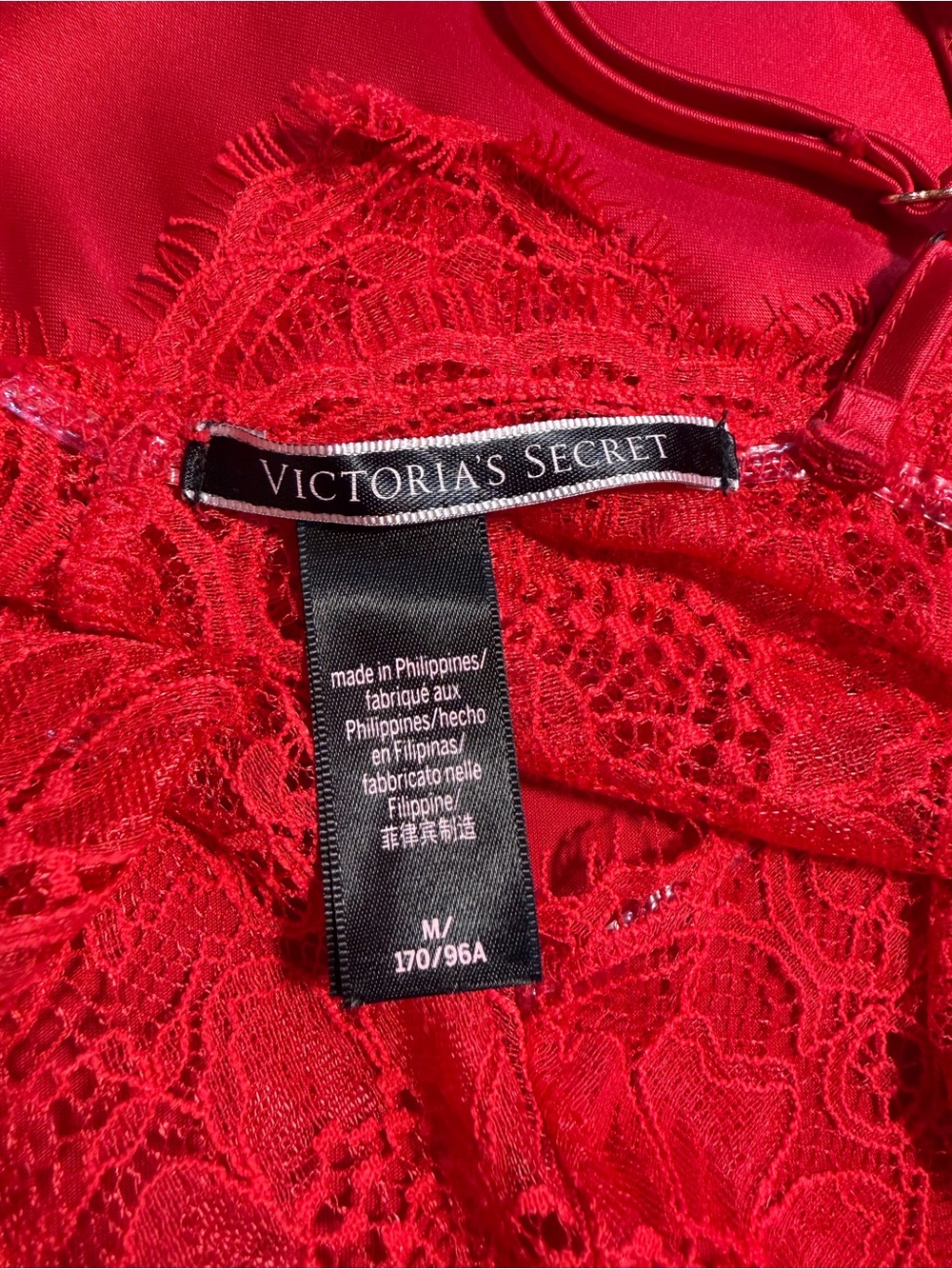 Victorias Secret cherry lipstick red nighty negligee lace nightgown lingerie - Picture 7 of 10
